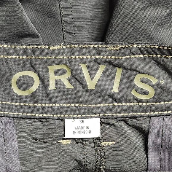 Orvis Shorts Mens 36 Green Gray Performance Outdoor Quick Dry Cargo Pockets Golf - Picture 10 of 12